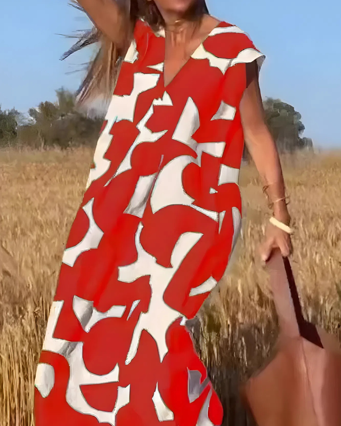 Vestido Portinho | Decote em V - Fresco e Soltinho (Estilo Europeu)