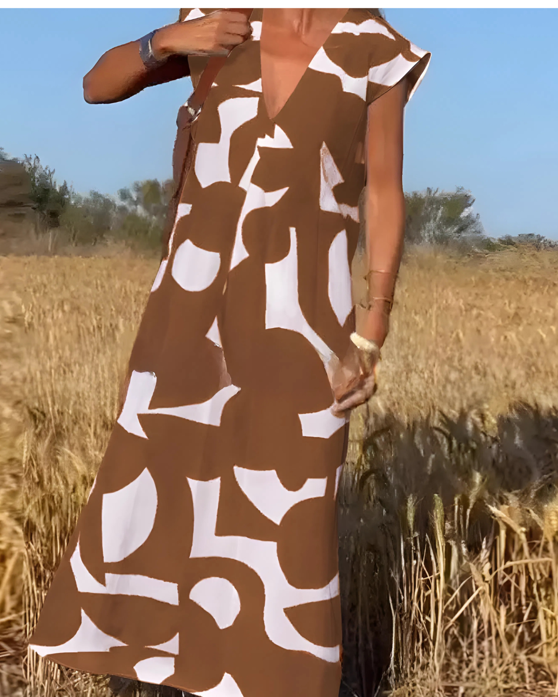 Vestido Portinho | Decote em V - Fresco e Soltinho (Estilo Europeu)