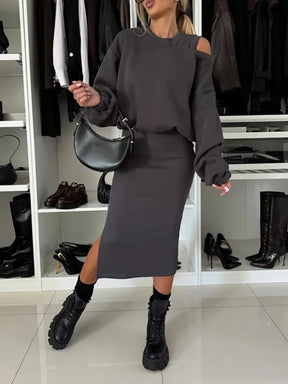 Conjunto Aurora Chic – Casaco Elegante + Vestido