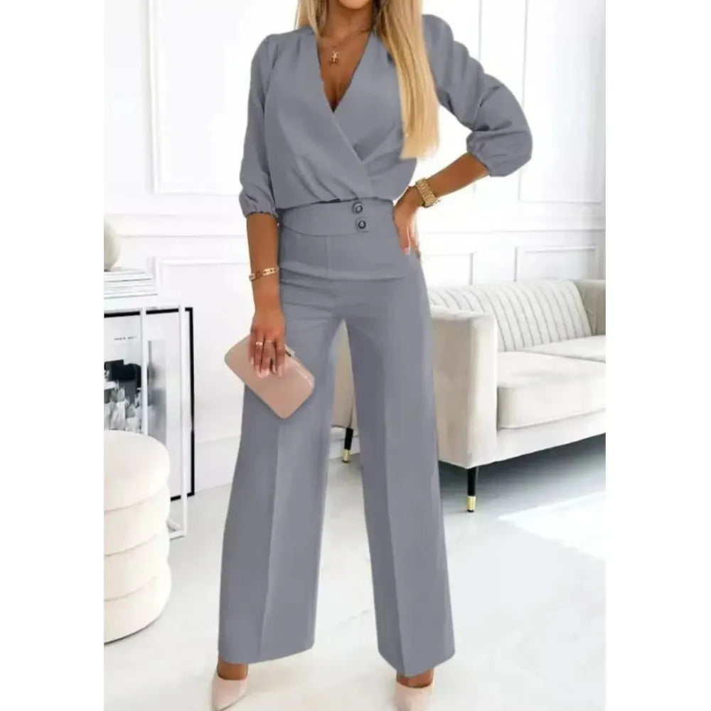 Conjunto Verona – Blusa + Calça com Corte Europeu e Sofisticação Atemporal