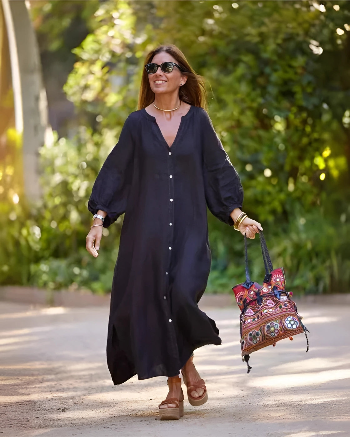 Vestido Pandora - Linho | Super Leve e Solto - Vintage