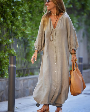 Vestido Pandora - Linho | Super Leve e Solto - Vintage