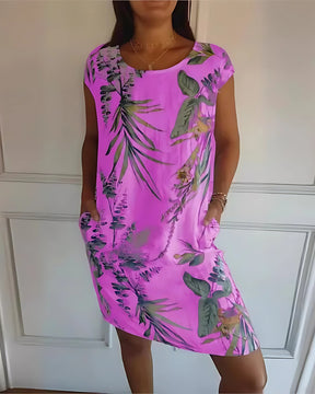 Vestido Violet -  Linho Premium  | Manga Curta - Vintage (Verão 2025)