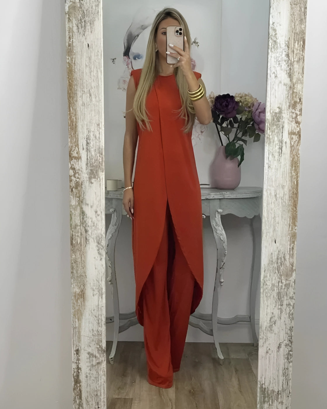 Conjunto Helena |  Sem Manga  - Linho Premium (Estilo Europeu)